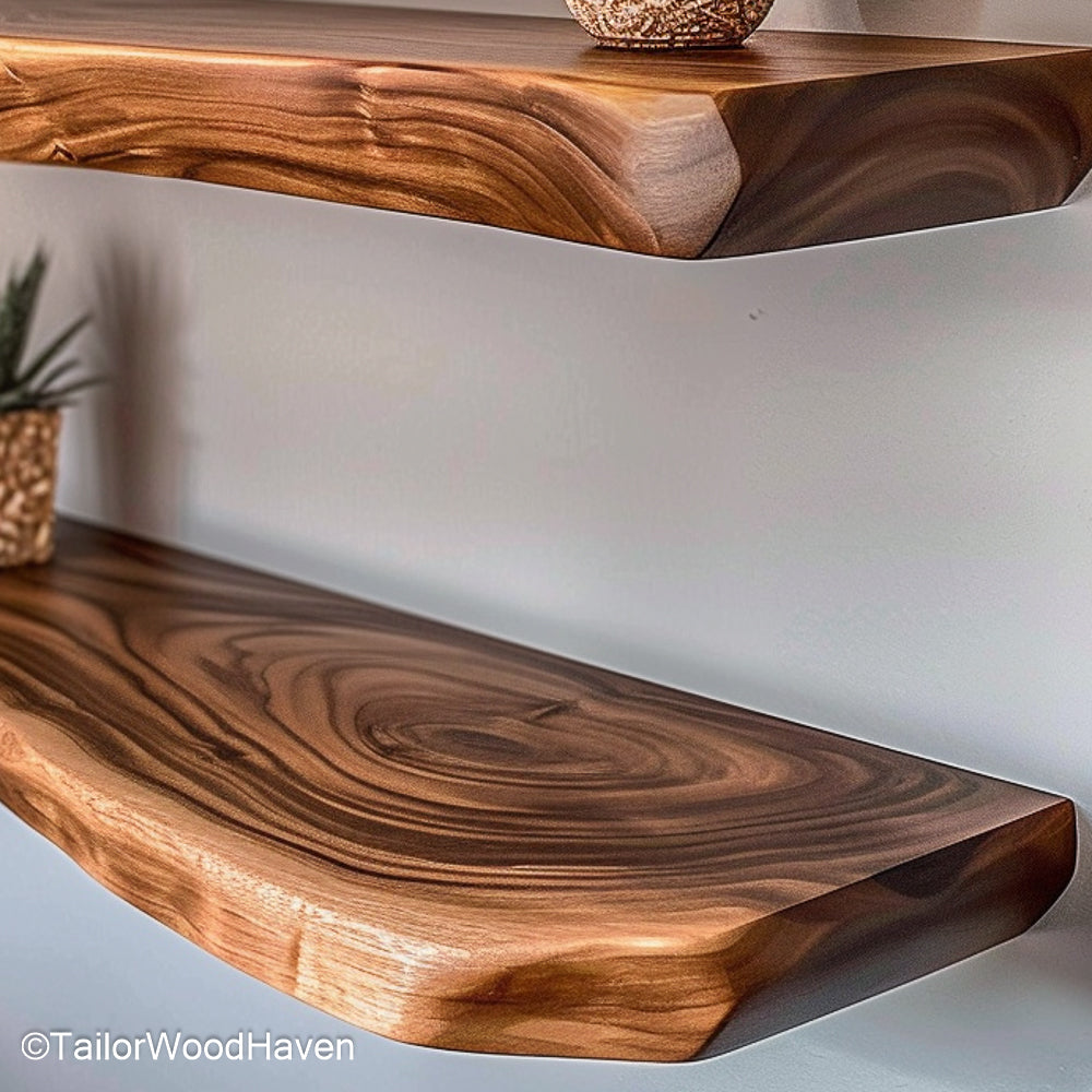 Floating shelves brackets hidden in wall mounted design with reinforced steel for a sturdy, invisible shelf look in any modern home