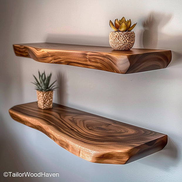 Floating shelves brackets hidden in wall mounted design with reinforced steel for a sturdy, invisible shelf look in any modern home