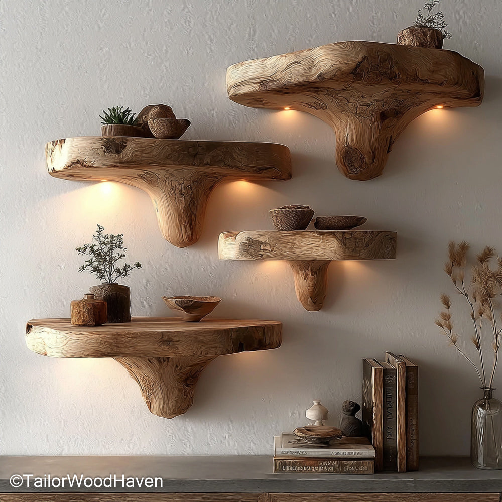 Floating shelves nursery style in soft white wood with rounded edges, ideal for books, toys, and baby decor in a cozy nursery space