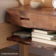 Floating Bed Table crafted with a flat surface and strong mounting, offering practical floating storage for compact or modern sleeping setups