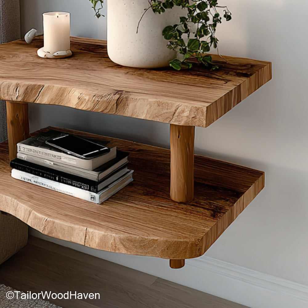 Wall Mounted Floating Nightstand built with sturdy wall support and solid wood finish, offering practical bedside storage with a clean floating profile