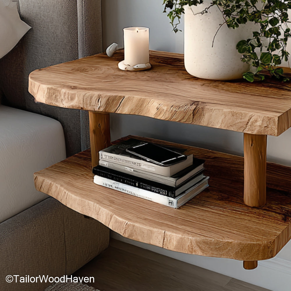 Wall Mounted Floating Nightstand built with sturdy wall support and solid wood finish, offering practical bedside storage with a clean floating profile