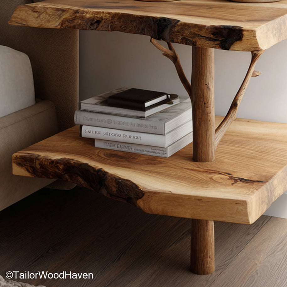 Wall Mount Night Stand made from hardwood with a clean wall mounted structure, ideal for saving space in rustic, boho, or minimal sleeping areas