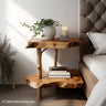 Nightstand that attaches to wall built with solid wood and hidden supports, made for wall-mounted convenience in modern or rustic interiors