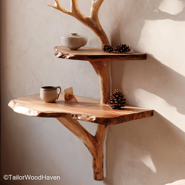 Mounted Side Table handcrafted in solid wood with smooth finish and bracket free appearance, offering compact storage beside beds or lounge chairs