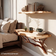 Floating Nightstands for Bedroom crafted with natural wood grain and strong mounting, providing practical style for modern or farmhouse bedroom layouts