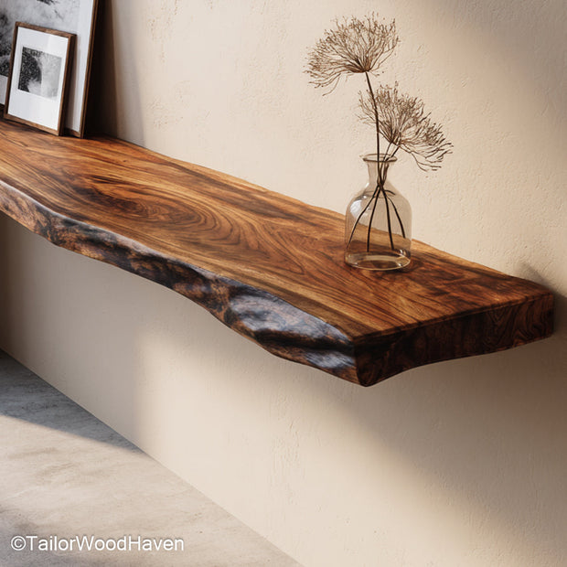 60 inch floating shelves with wide surface area for spacious displays, ideal for media walls, open shelving, or dining rooms