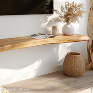 30 inch floating shelves with medium length span, crafted in hardwood for displaying decor or organizing essentials at eye level