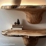 Floating shelves with brackets included for stable wall mounting, suitable for kitchens, living spaces, or home office organization