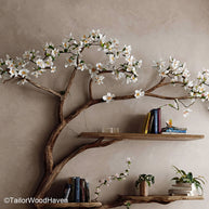 Rustic Wall Mounted Shelves That Look Like Tree Branches Handcrafted Natural Wood Bookshelf for Unique Home Decor