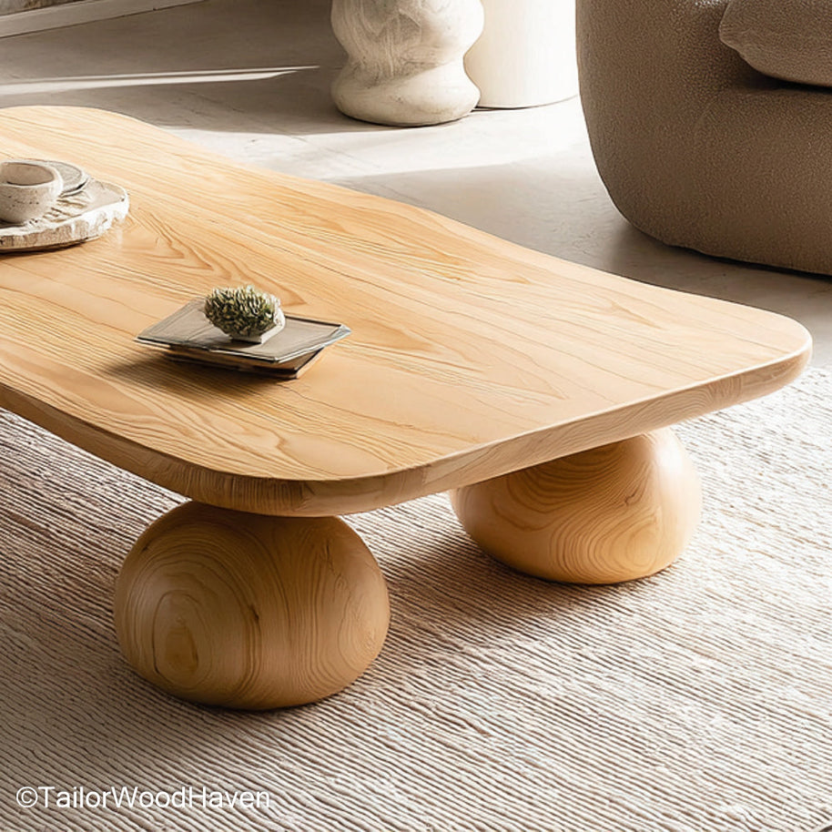 Soft Edge Coffee Table Natural Live Edge Coffee Table with Gently Smoothed Edges for Rustic and Modern Living Rooms