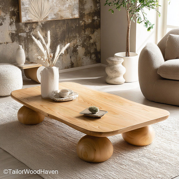 Soft Edge Coffee Table Natural Live Edge Coffee Table with Gently Smoothed Edges for Rustic and Modern Living Rooms