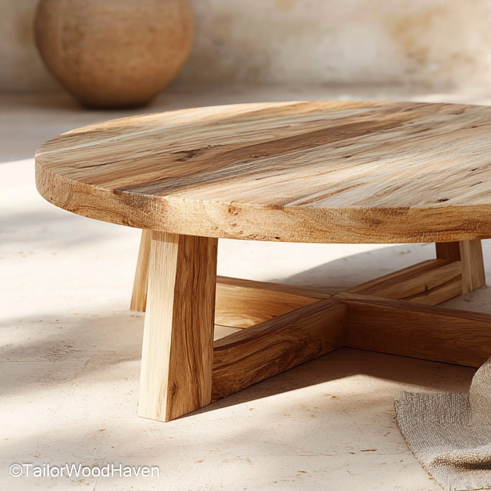 Natural Wood Coffee Table Round Round Live Edge Coffee Table Made from Natural Wood for Earthy and Organic Room Settings