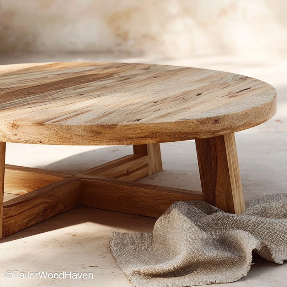 Natural Wood Coffee Table Round Round Live Edge Coffee Table Made from Natural Wood for Earthy and Organic Room Settings