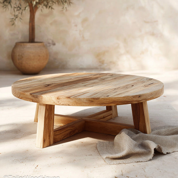 Natural Wood Coffee Table Round Round Live Edge Coffee Table Made from Natural Wood for Earthy and Organic Room Settings