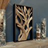 Framed Driftwood Tree Wall Sculpture in Natural Solid Wood
