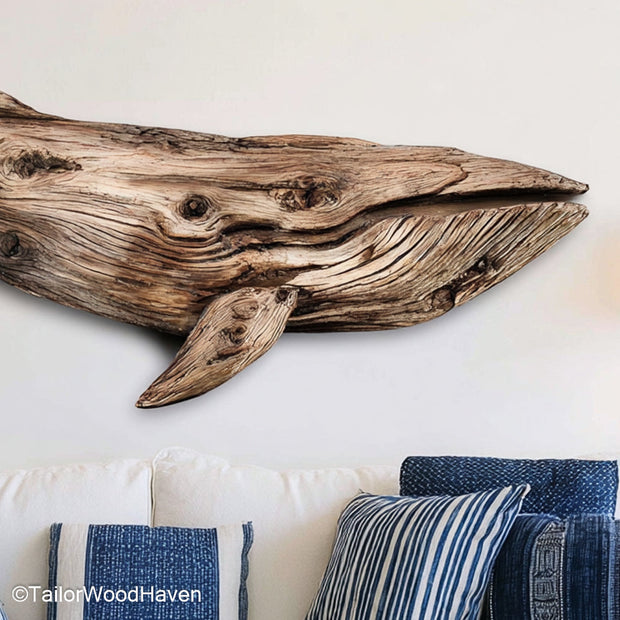 Wall Mounted Driftwood Wall Art built with hand selected driftwood and strong backing, perfect for secure installation on entryways or large indoor walls