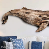 Wall Mounted Driftwood Wall Art built with hand selected driftwood and strong backing, perfect for secure installation on entryways or large indoor walls