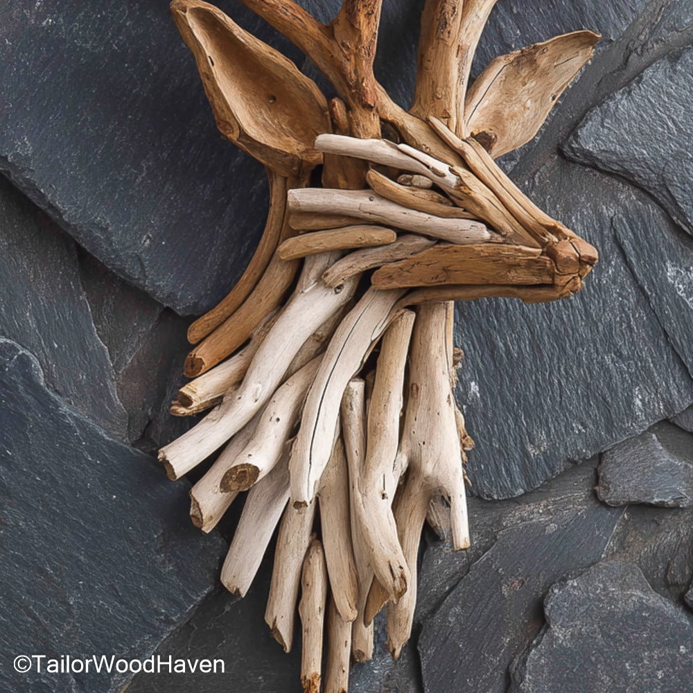 Driftwood Wall Decor Ideas transformed into sculptural wall pieces using organic wood shapes, offering unique rustic inspiration for creative interiors