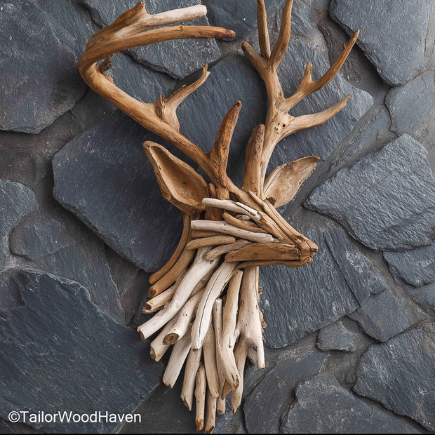 Driftwood Wall Decor Ideas transformed into sculptural wall pieces using organic wood shapes, offering unique rustic inspiration for creative interiors
