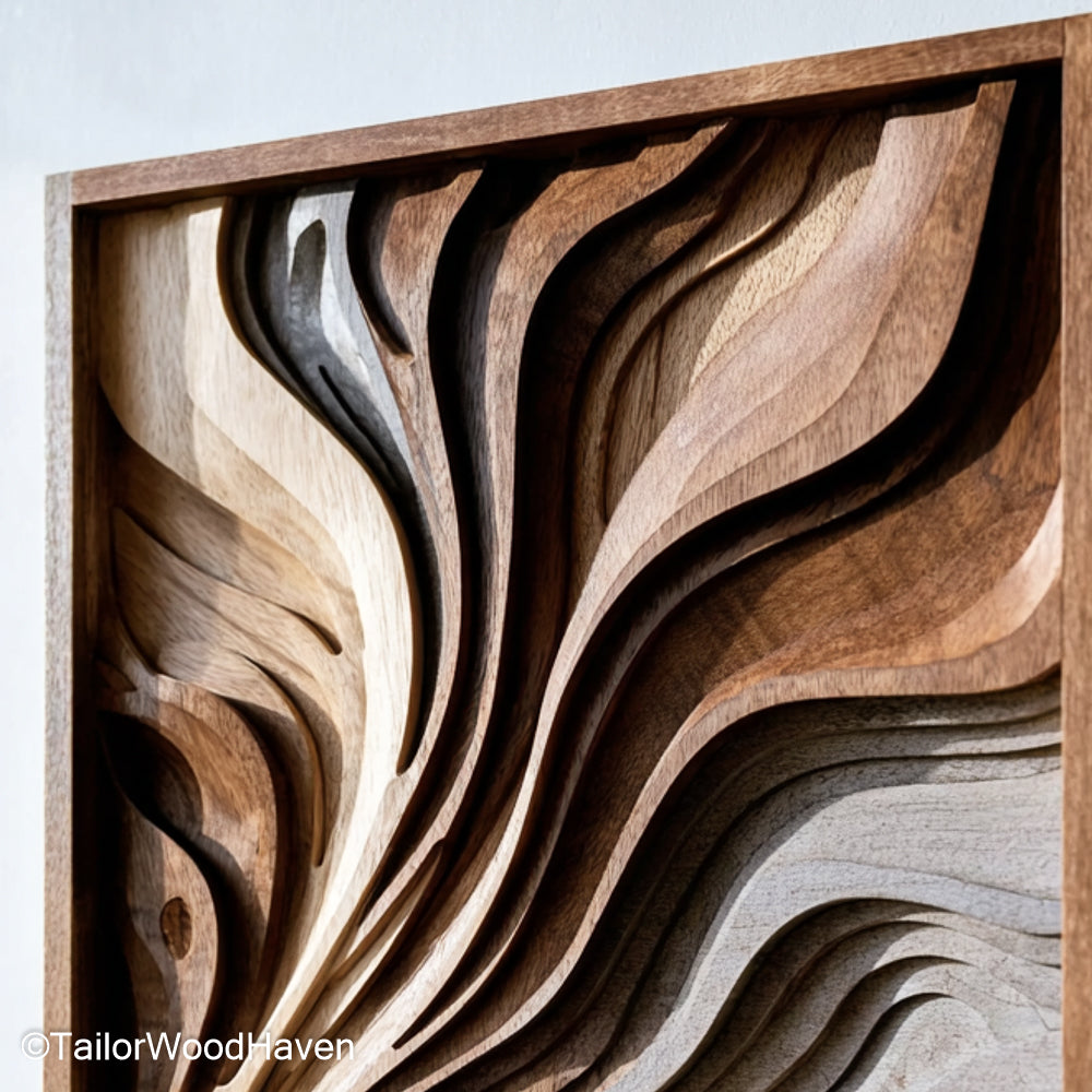 Wood Wall Hanging Decor Rustic Wood Wall Hanging Decor Made by Hand with Natural Patterns and Artistic Carvings for Entryways or Hall Spaces