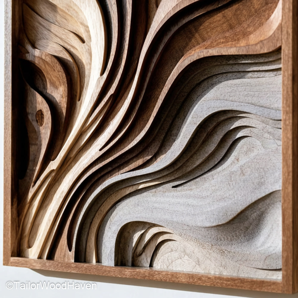 Wood Wall Hanging Decor Rustic Wood Wall Hanging Decor Made by Hand with Natural Patterns and Artistic Carvings for Entryways or Hall Spaces