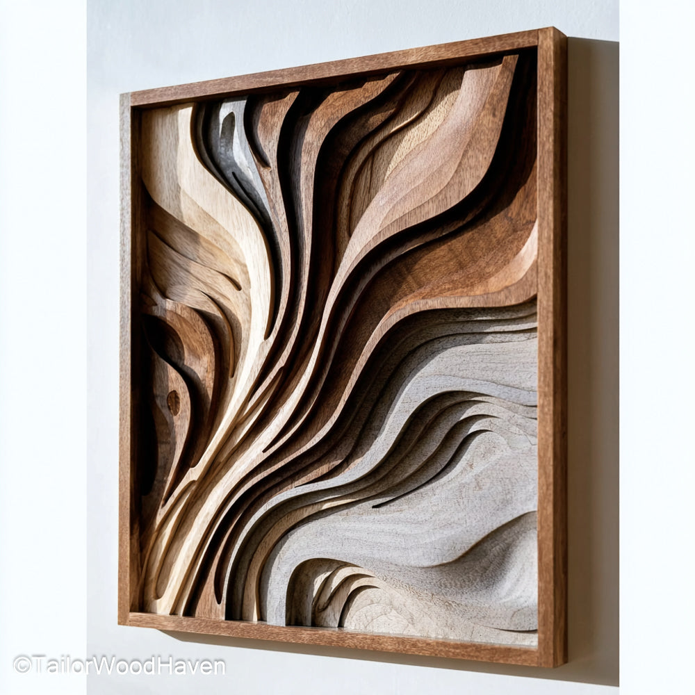 Wood Wall Hanging Decor Rustic Wood Wall Hanging Decor Made by Hand with Natural Patterns and Artistic Carvings for Entryways or Hall Spaces
