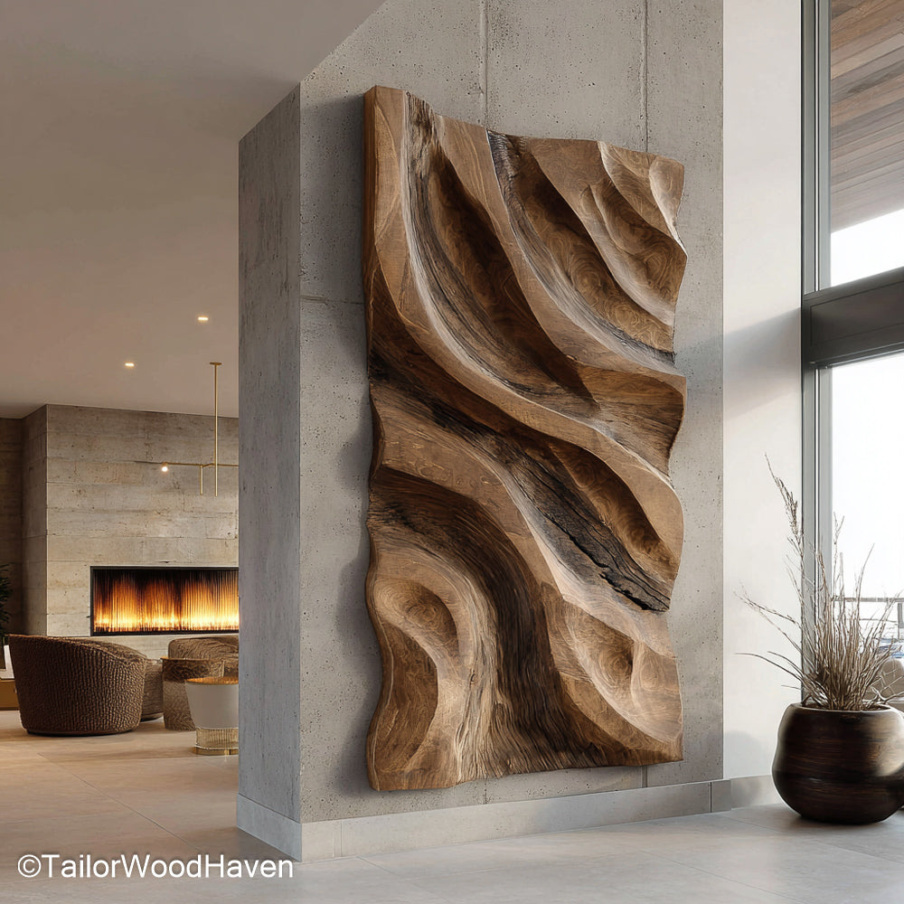 Carved Wall Art Solid Wood Carved Wall Art Panel Featuring Traditional or Geometric Patterns to Enrich Rustic Living Rooms or Entryways