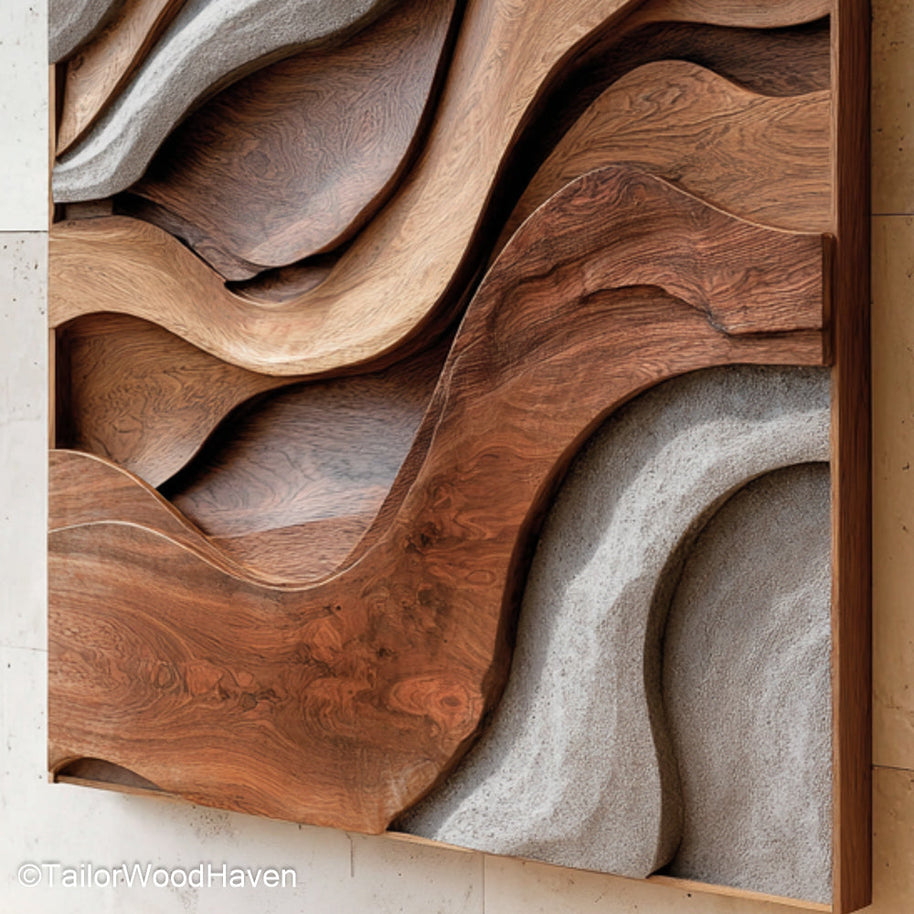 Carving Wall Hand Carved Wooden Wall Panel in Rich Textures and Patterns, Designed for Rustic or Traditional Spaces with a Cultural Vibe