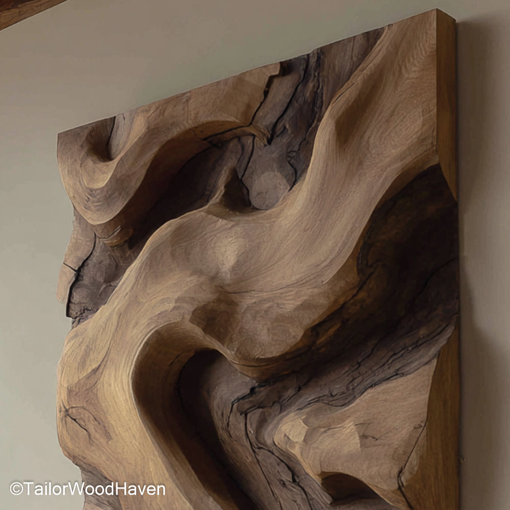 Wall Art Wood Sculpture Unique Handcrafted Wall Art Wood Sculpture with Natural Textures for Creative, Dimensional Home or Office Wall Displays