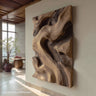 Terrafold Organic Relief Carved Wood Wall Sculpture for Creative, Dimensional Home or Office Wall Displays