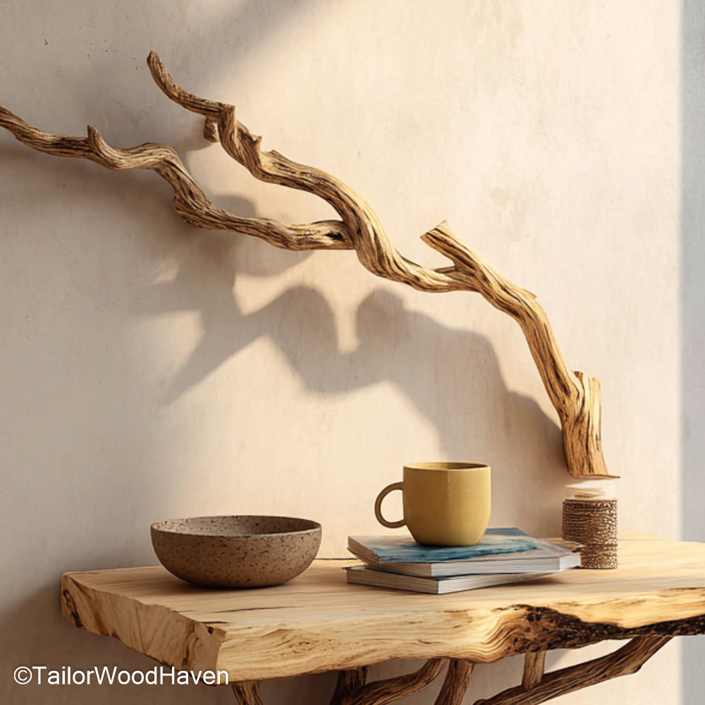 Floating Shelf Nightstand handcrafted from hardwood with a clean floating look, offering both function and modern simplicity for bedside organization