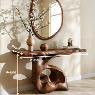 Rustic Wood Narrow Console Table for Entryway or Living Room