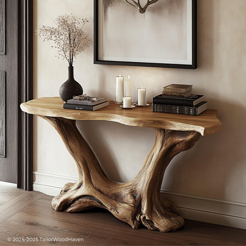Rustic Narrow Console Table for Home Entryway or Living Room