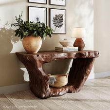 Farmhouse Narrow Console Table with Storage for Entryway or Living Room