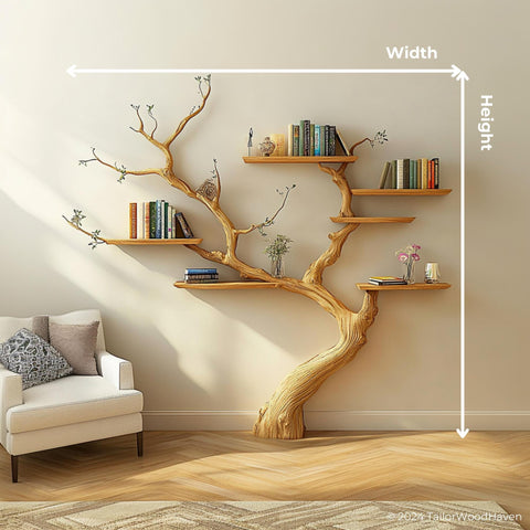 Light tree bookshelf - Rustic book shelf