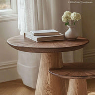 Handmade mushroom wood side table for living room