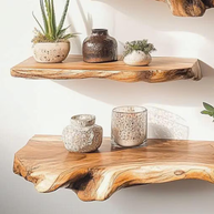 Live Edge Floating Shelves – Great for natural edge designs