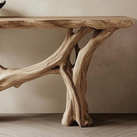 Rustic Entryway Table – Solid Wood with Natural Finish