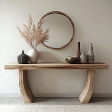 Custom Rustic Console – Natural Wood, Made to Order