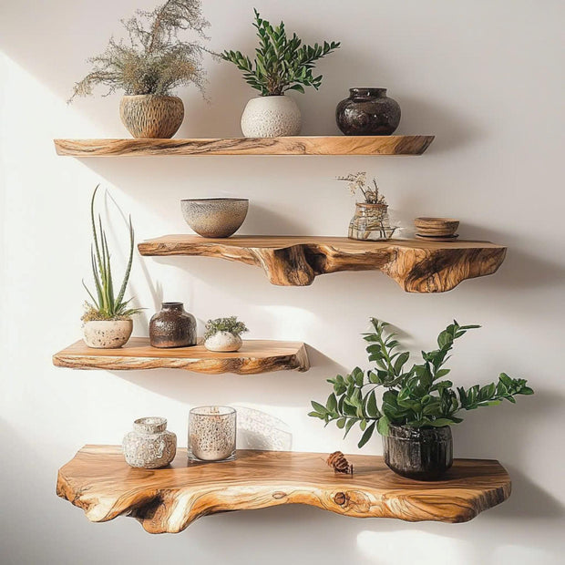 Live Edge Floating Shelves – Great for natural edge designs