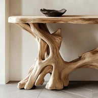 Handmade Rustic Console – Solid Wood, Natural Grain Patterns