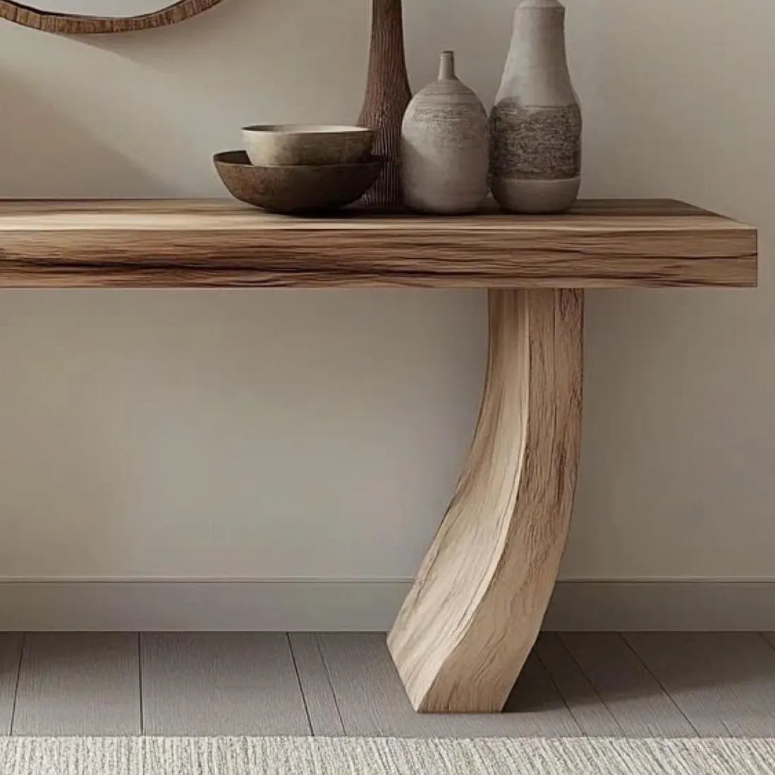 Custom Rustic Console – Natural Wood, Made to Order