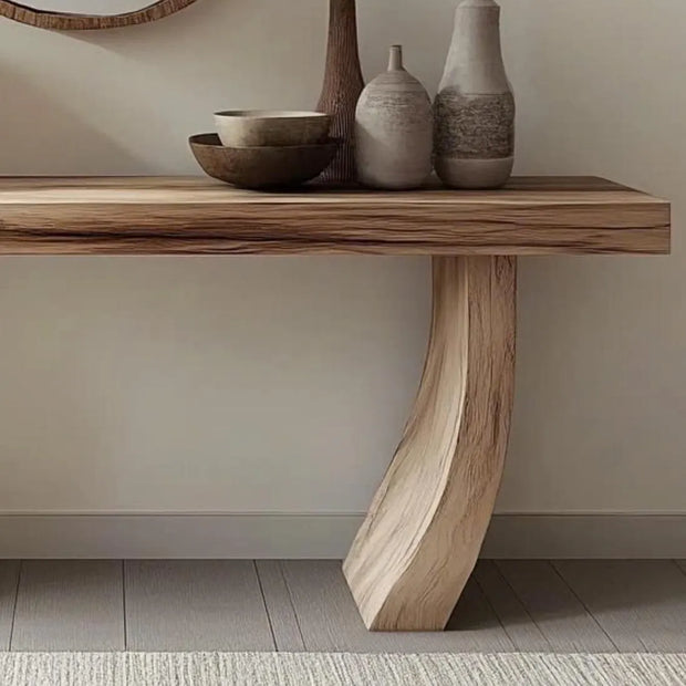 Custom Rustic Console – Natural Wood, Made to Order