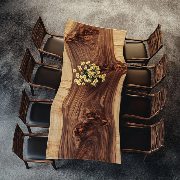 Solid Wood Rustic Dining Table – Custom Handmade Design