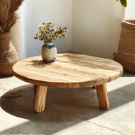 Round Live Edge Coffee Table Circular Coffee Table Crafted from Natural Wood with Raw Live Edge for Rustic Interiors