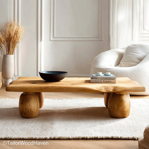 Live Edge Walnut Coffee Table Premium Live Edge Coffee Table Crafted from Walnut Wood for Warm and Rich Interior Styling