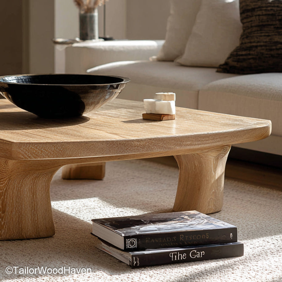Live Edge Wooden Coffee Table Wooden Coffee Table with Organic Live Edge for Warm, Rustic Room Styling