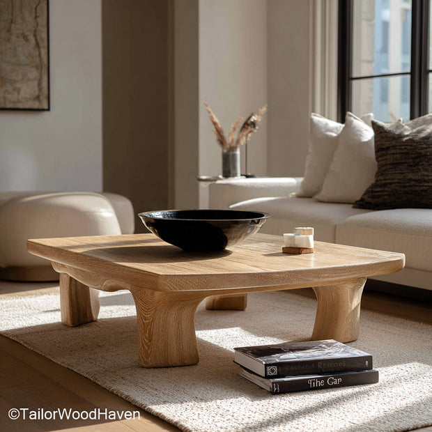 Live Edge Wooden Coffee Table Wooden Coffee Table with Organic Live Edge for Warm, Rustic Room Styling