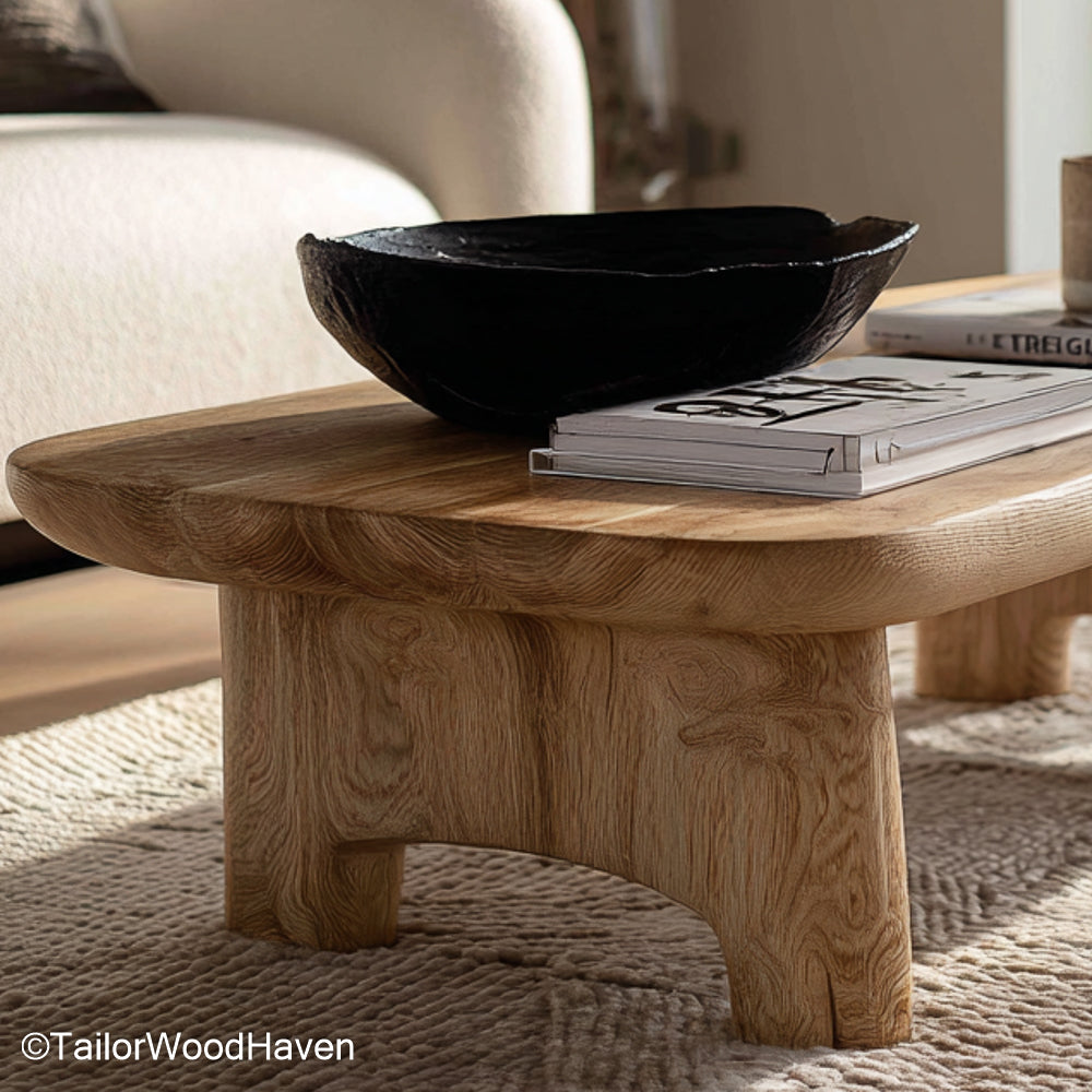 Walnut Slab Coffee Table Premium Live Edge Coffee Table Crafted from Walnut Slab for Luxurious Rustic Aesthetics